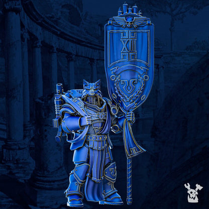 Ultra Knights Vexillum Bannerman, proxy miniature, character, 28mm heroic scale unpainted resin