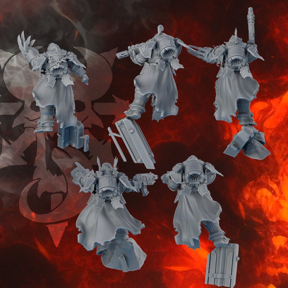 Dark Space Knights Dismembers, proxy miniature, 28mm heroic scale unpainted resin, view 2