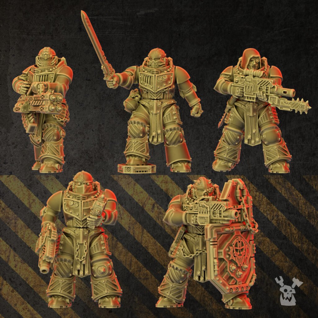 Iron Knights Assembly Kit, proxy miniature, build kit, 28mm heroic scale unpainted resin