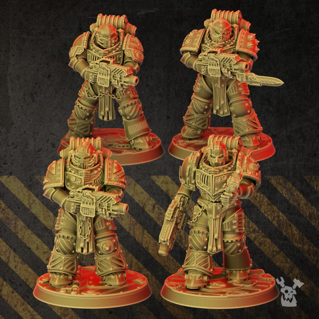 Iron Knights Assembly Kit, proxy miniature, build kit, 28mm heroic scale unpainted resin, view 3