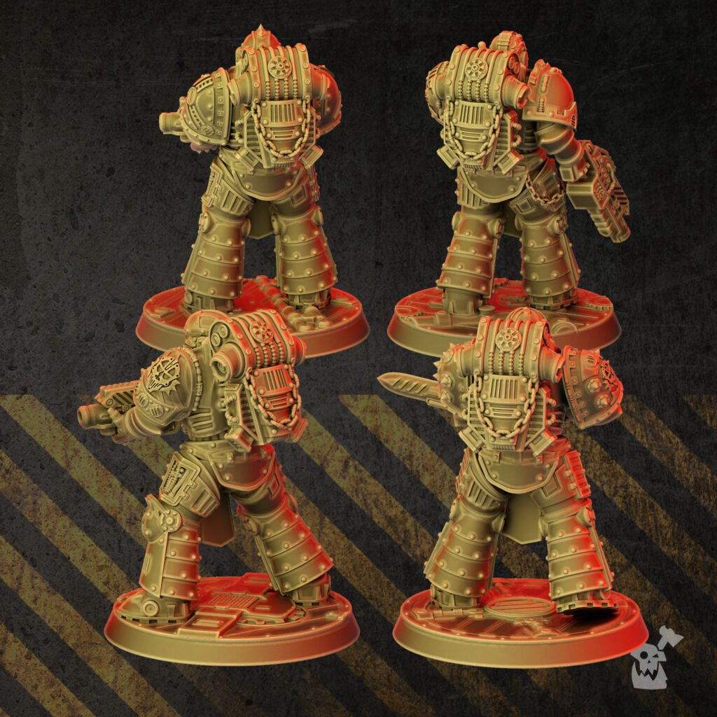Iron Knights Assembly Kit, proxy miniature, build kit, 28mm heroic scale unpainted resin, view 4