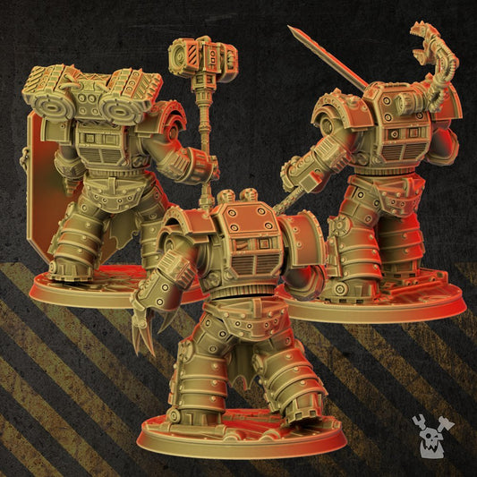Iron Knights Heavy Armor, proxy miniature, 28mm heroic scale unpainted resin, view 2