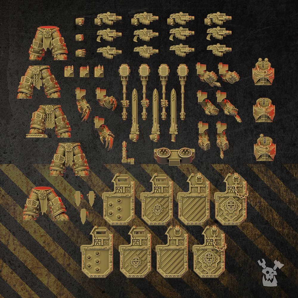 Iron Knights Heavy Armor, proxy miniature, 28mm heroic scale unpainted resin, view 3