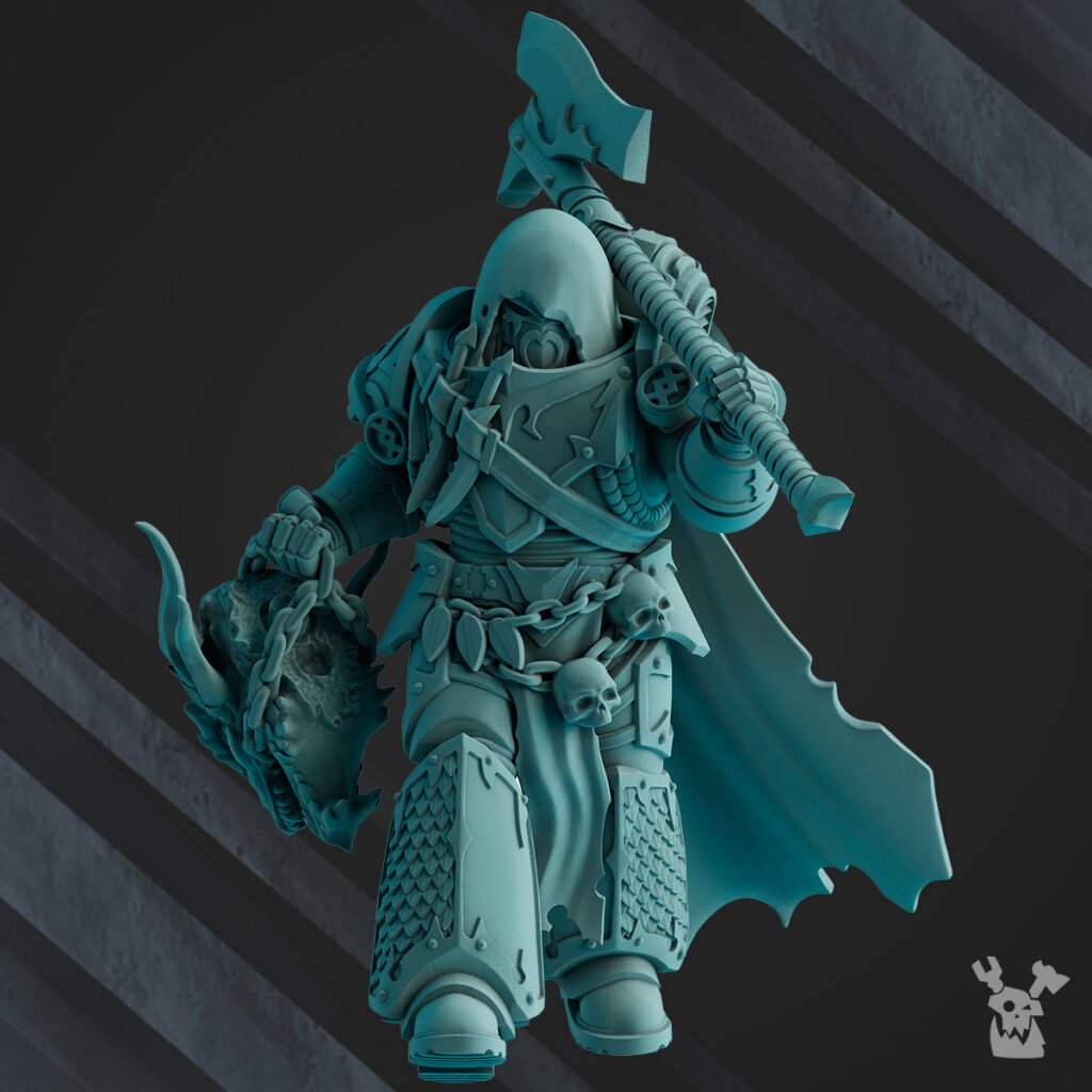 Space Knights Battle Brothers Beast Hunter, proxy miniature, monster, 28mm heroic scale unpainted resin, view 3