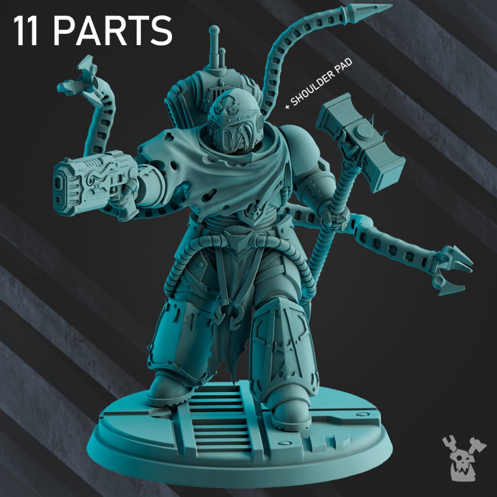 Space Knights Sethlans The Blacksmith, proxy miniature, character, 28mm heroic scale unpainted resin