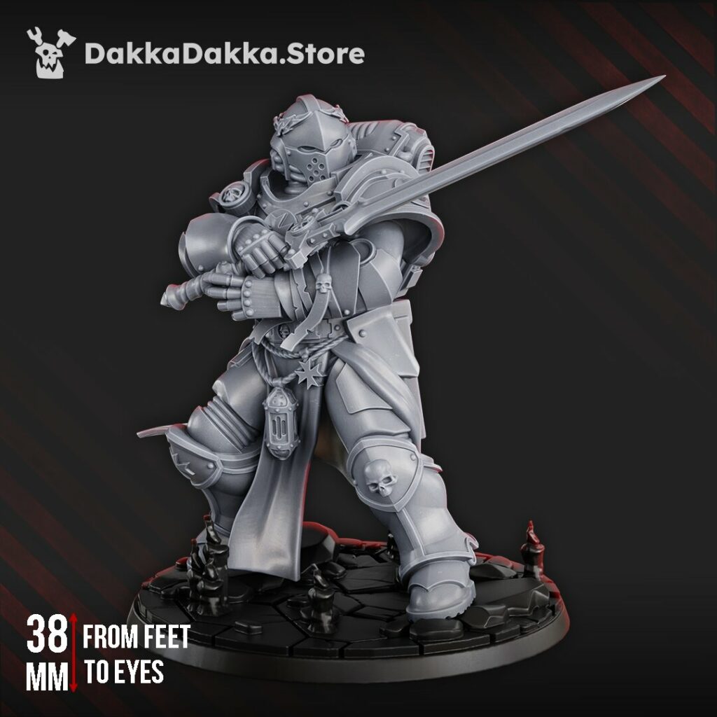 Space Knights Imperial Battle Brother, proxy miniature, 28mm heroic scale unpainted resin