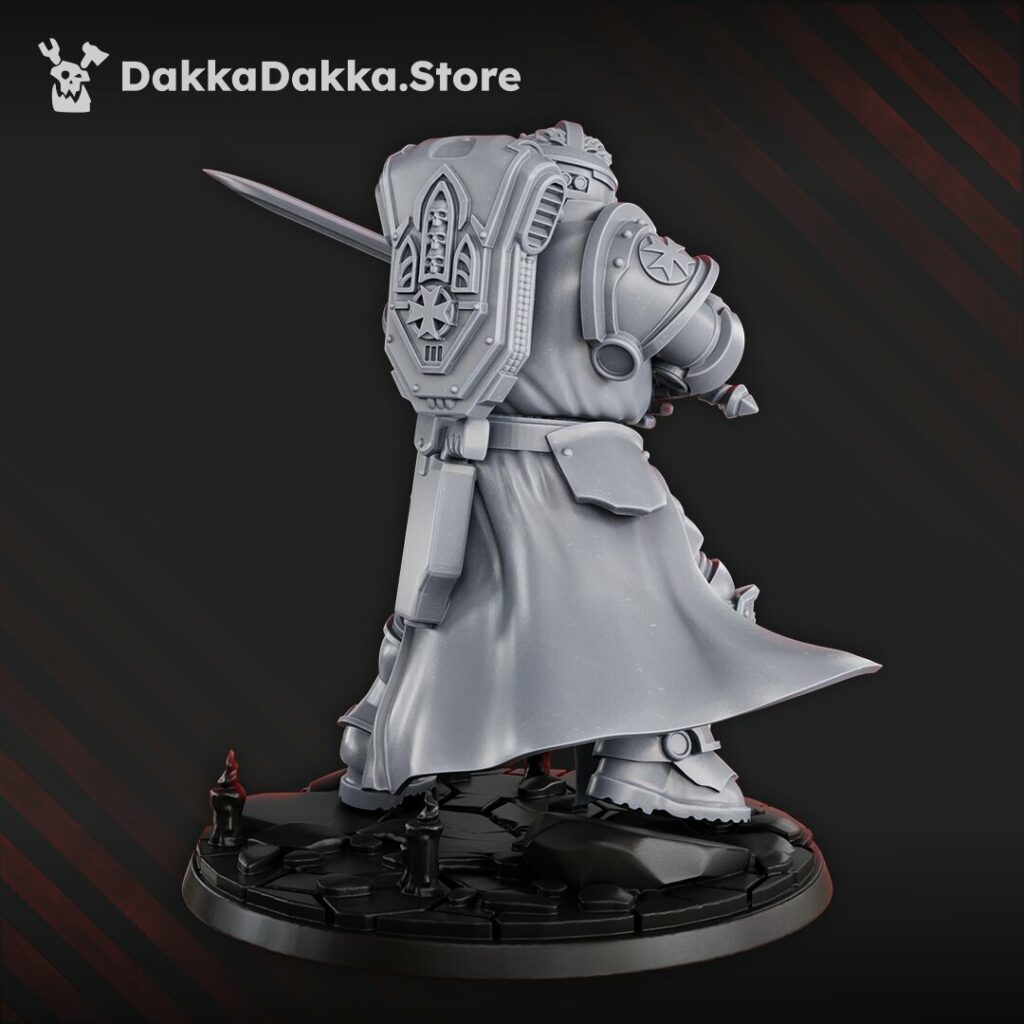 Space Knights Imperial Battle Brother, proxy miniature, 28mm heroic scale unpainted resin, view 2