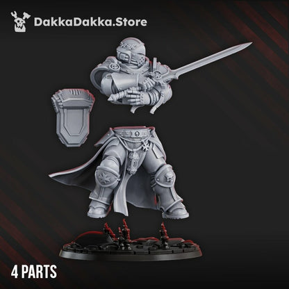 Space Knights Imperial Battle Brother, proxy miniature, 28mm heroic scale unpainted resin, view 3