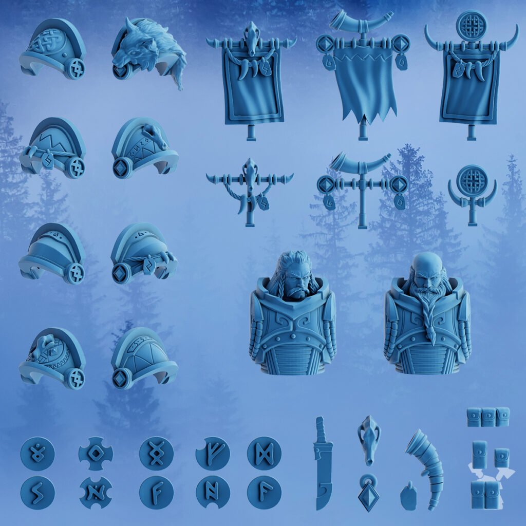 Wolf Knights Bits 35, resin conversion bits, 28mm heroic scale unpainted resin
