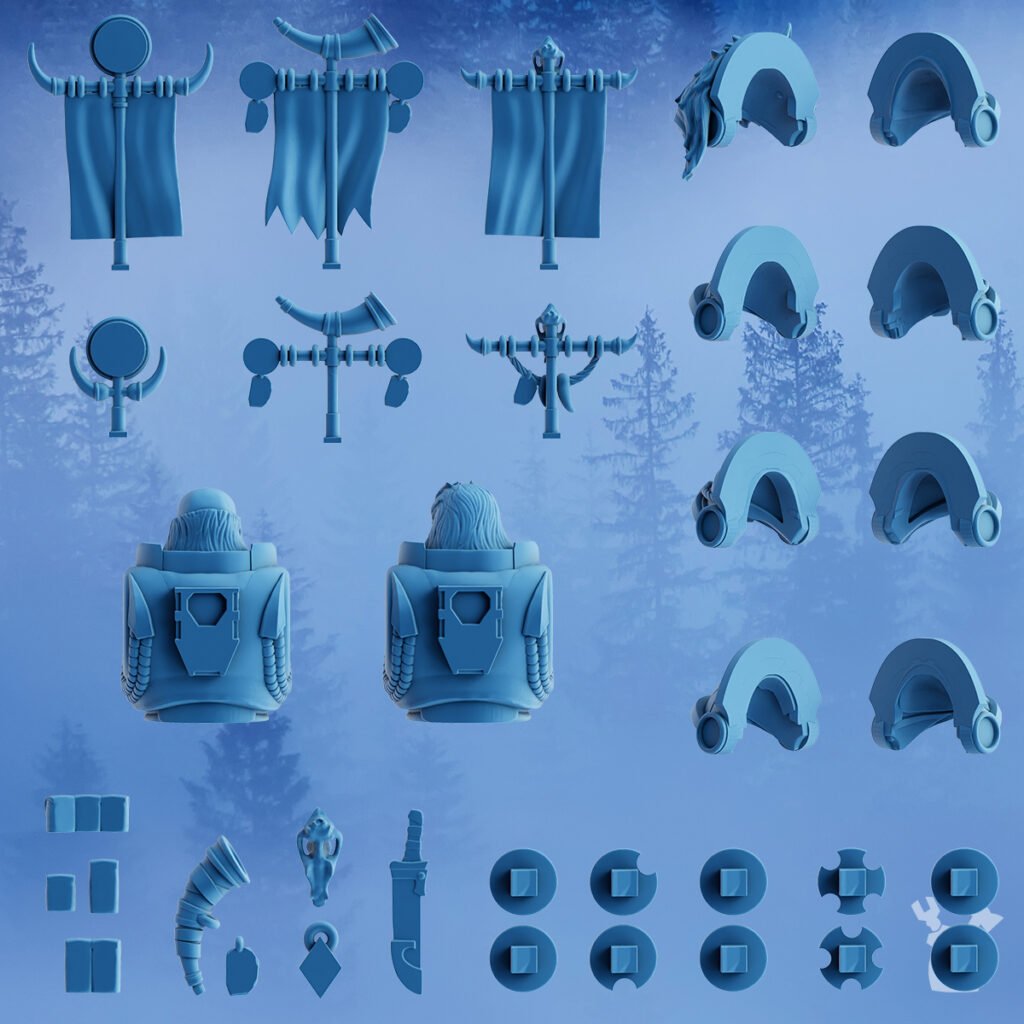 Wolf Knights Bits 35, resin conversion bits, 28mm heroic scale unpainted resin, view 2