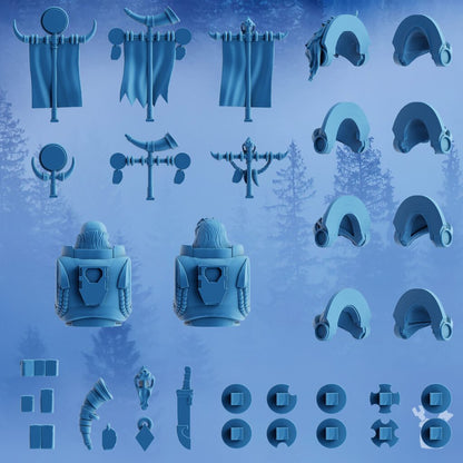 Wolf Knights Bits 35, resin conversion bits, 28mm heroic scale unpainted resin, view 2