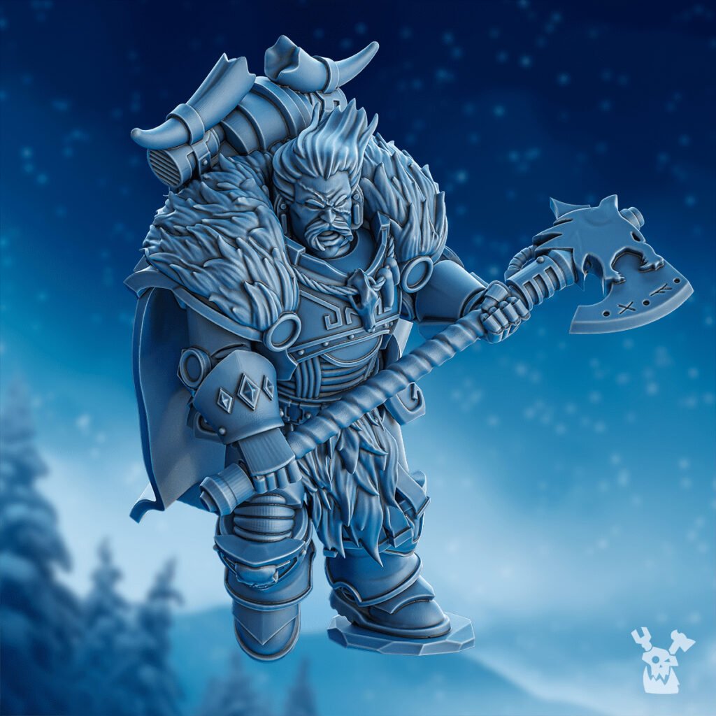 Wolf Knights Chacol Ad Storm Axe, proxy miniature, weapons, 28mm heroic scale unpainted resin, view 2