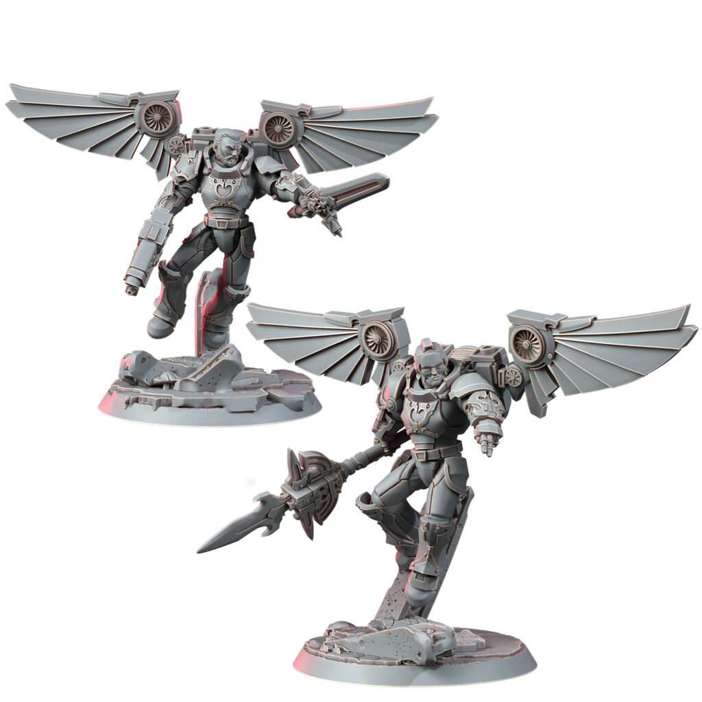 Crimson Knights Assault Captain, proxy miniature, character, 28mm heroic scale unpainted resin