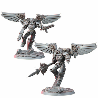 Crimson Knights Assault Captain, proxy miniature, character, 28mm heroic scale unpainted resin