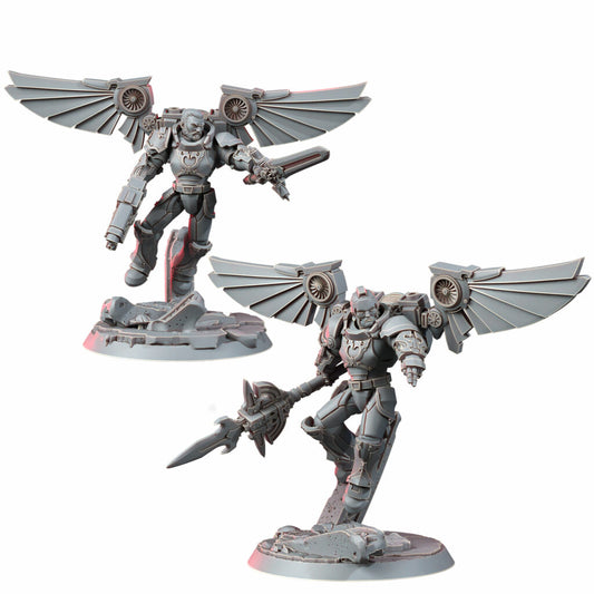 Crimson Knights Assault Captain, proxy miniature, character, 28mm heroic scale unpainted resin