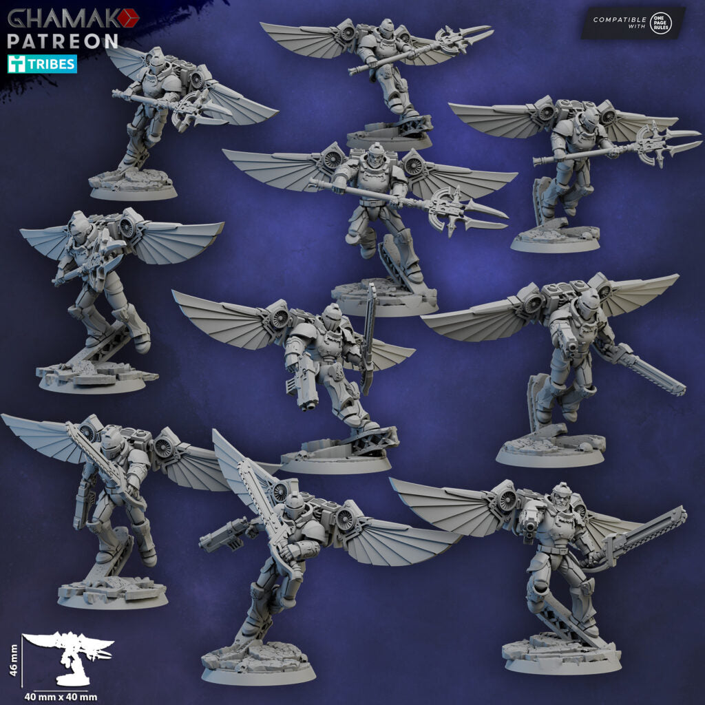 Crimson Knights Assault Militum, proxy miniature, 28mm heroic scale unpainted resin, view 2