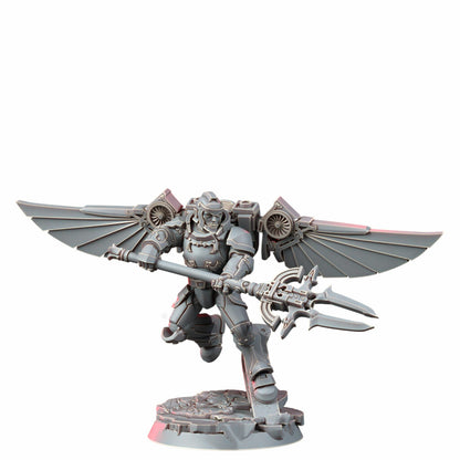 Crimson Knights Assault Militum, proxy miniature, 28mm heroic scale unpainted resin, view 3
