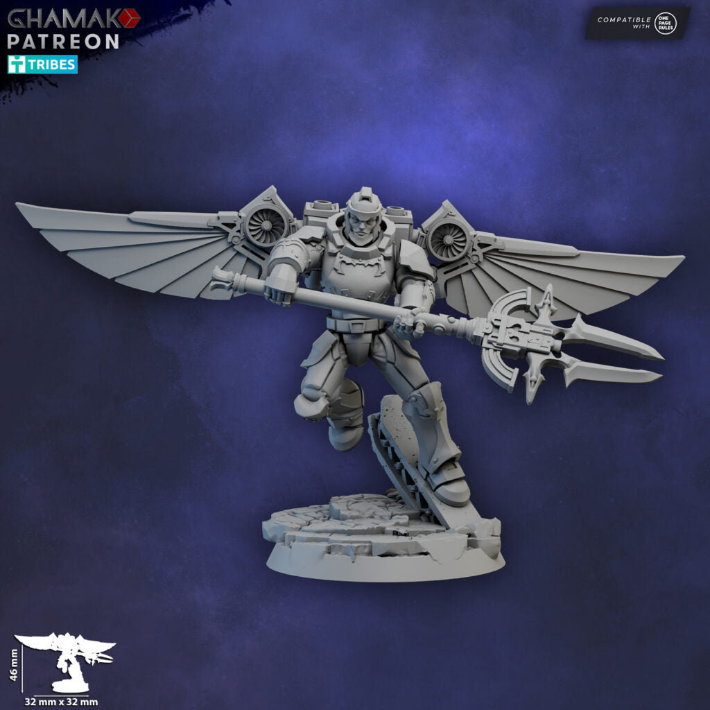 Crimson Knights Assault Militum, proxy miniature, 28mm heroic scale unpainted resin, view 4