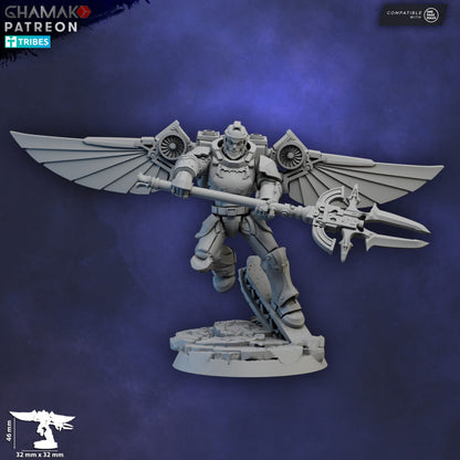 Crimson Knights Assault Militum, proxy miniature, 28mm heroic scale unpainted resin, view 4