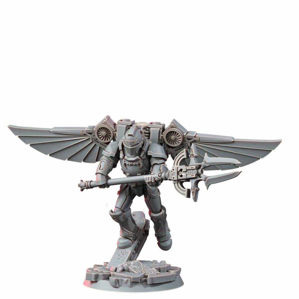 Crimson Knights Assault Militum, proxy miniature, 28mm heroic scale unpainted resin, view 5