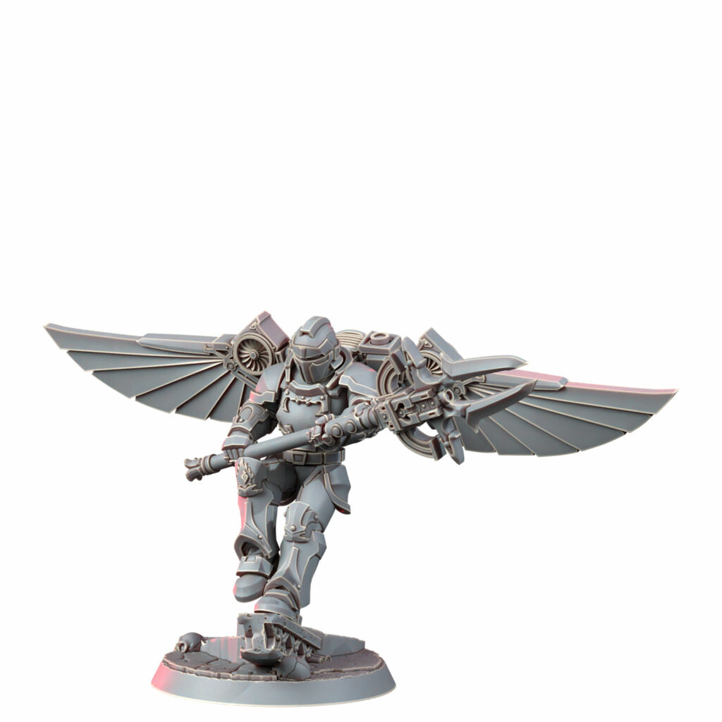 Crimson Knights Assault Militum, proxy miniature, 28mm heroic scale unpainted resin, view 6