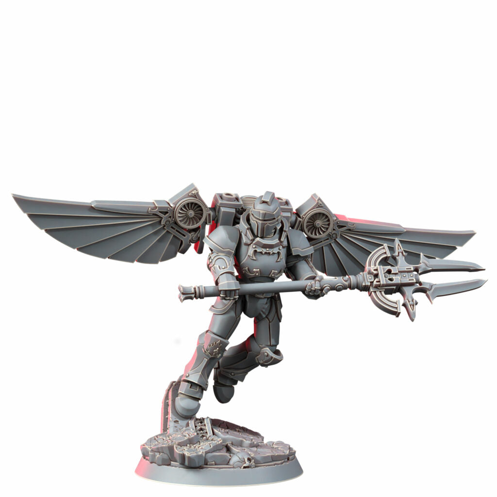 Crimson Knights Assault Militum, proxy miniature, 28mm heroic scale unpainted resin, view 9