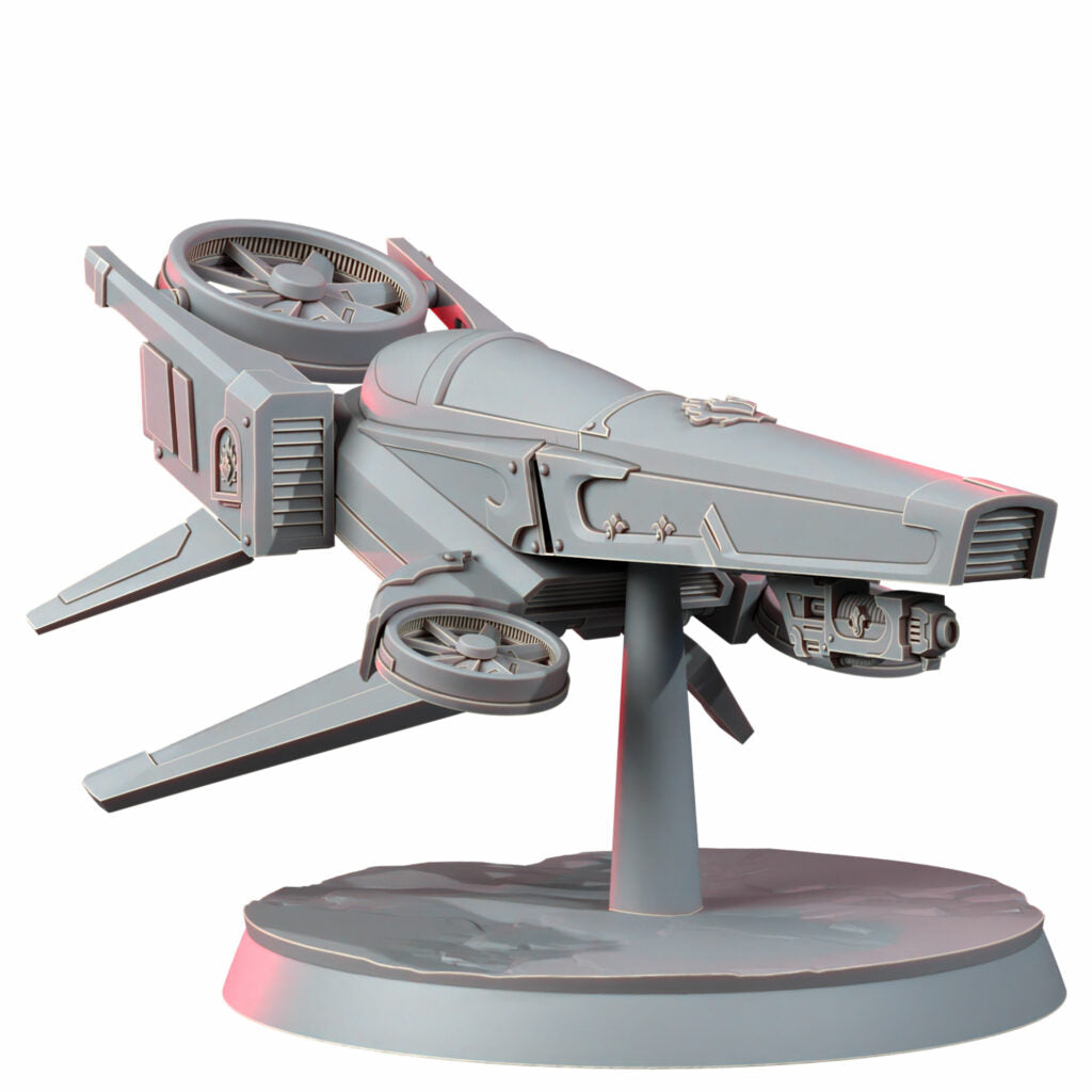 Crimson Knights Assault Speeder, proxy miniature, vehicle, 28mm heroic scale unpainted resin