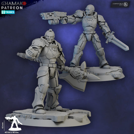 Crimson Knights Captain, proxy miniature, character, 28mm heroic scale unpainted resin