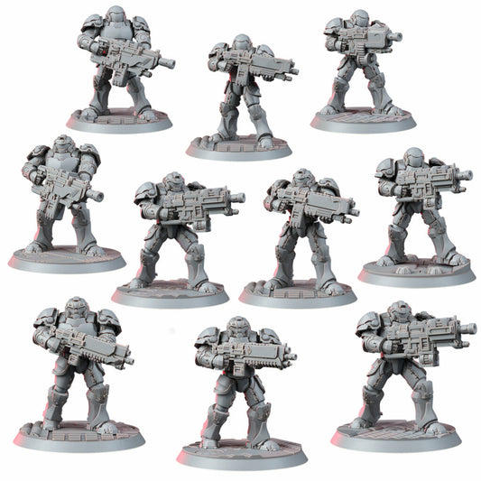 Crimson Knights Heavy Militum, proxy miniature, 28mm heroic scale unpainted resin