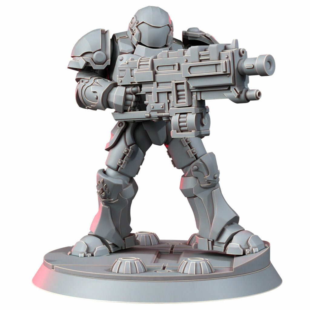 Crimson Knights Heavy Militum, proxy miniature, 28mm heroic scale unpainted resin, view 5