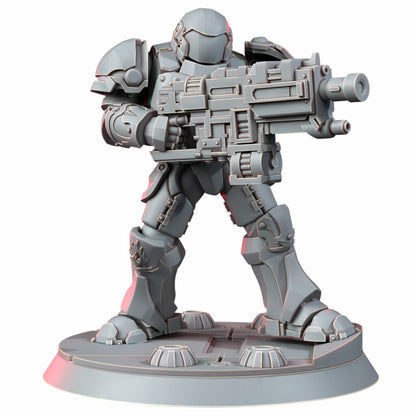 Crimson Knights Heavy Militum, proxy miniature, 28mm heroic scale unpainted resin, view 5