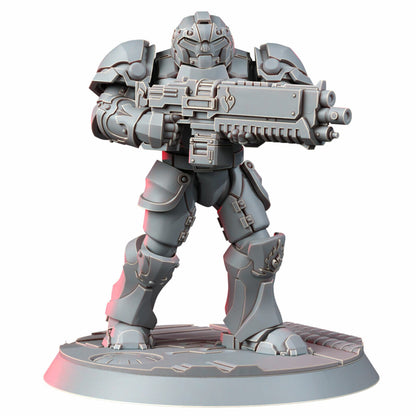 Crimson Knights Heavy Militum, proxy miniature, 28mm heroic scale unpainted resin, view 6