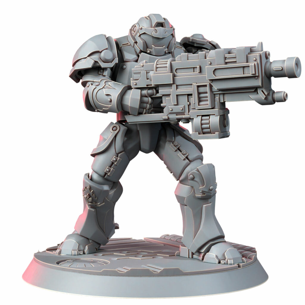 Crimson Knights Heavy Militum, proxy miniature, 28mm heroic scale unpainted resin, view 7