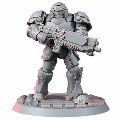 Crimson Knights Heavy Militum, proxy miniature, 28mm heroic scale unpainted resin, view 8
