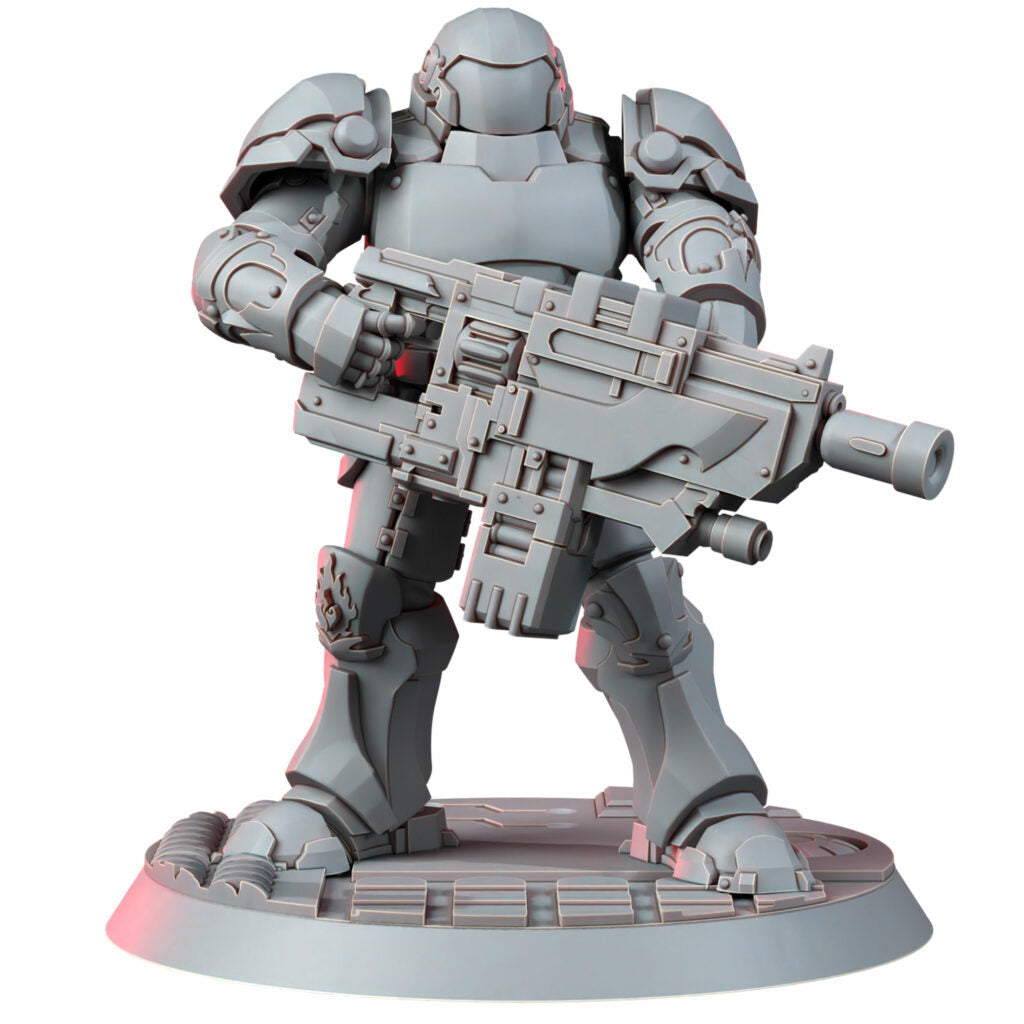 Crimson Knights Heavy Militum, proxy miniature, 28mm heroic scale unpainted resin, view 9