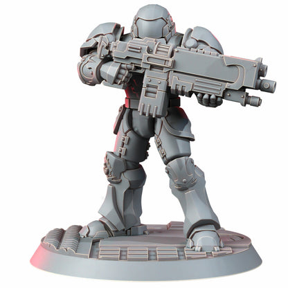 Crimson Knights Heavy Militum, proxy miniature, 28mm heroic scale unpainted resin, view 10