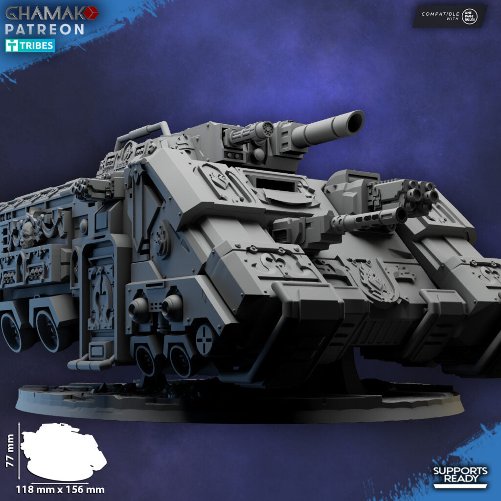 Crimson Knights Mbt, proxy miniature, 28mm heroic scale unpainted resin, view 3