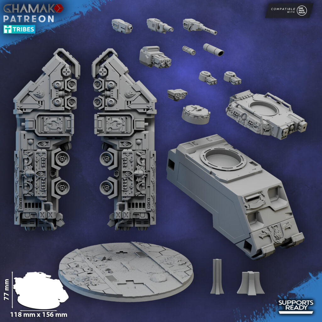 Crimson Knights Mbt, proxy miniature, 28mm heroic scale unpainted resin, view 4