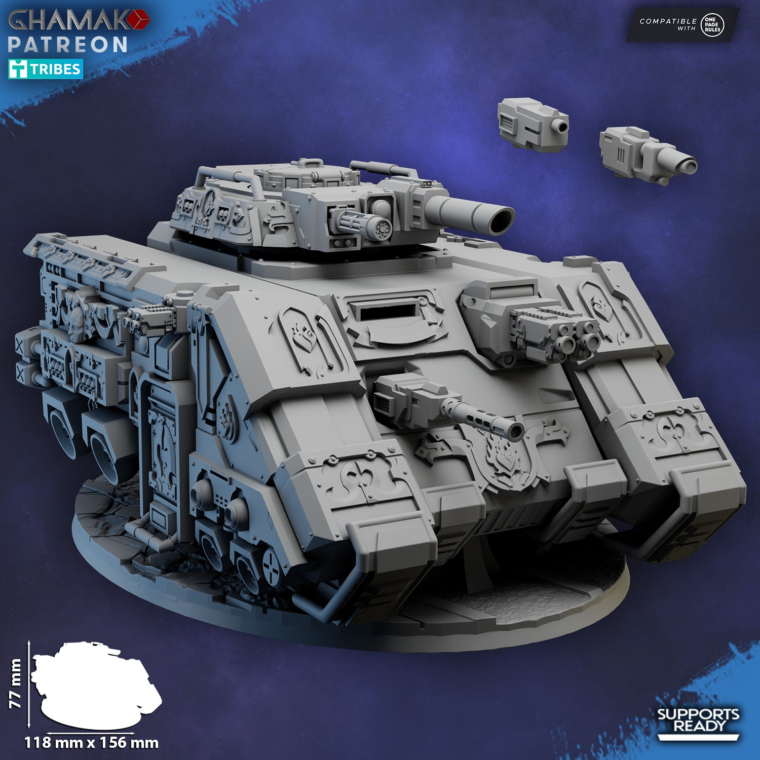 Crimson Knights Mbt, proxy miniature, 28mm heroic scale unpainted resin, view 5