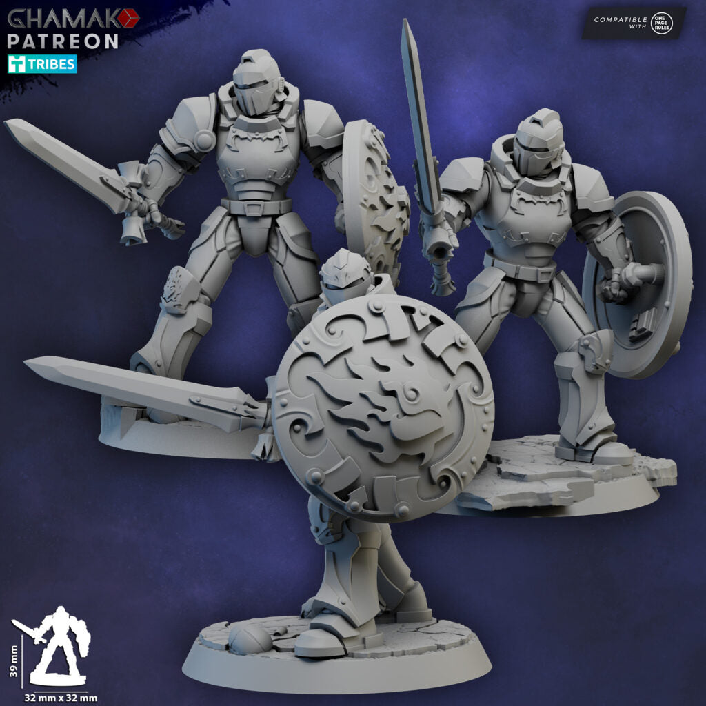 Crimson Knights Militum, proxy miniature, 28mm heroic scale unpainted resin, view 3