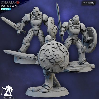 Crimson Knights Militum, proxy miniature, 28mm heroic scale unpainted resin, view 3