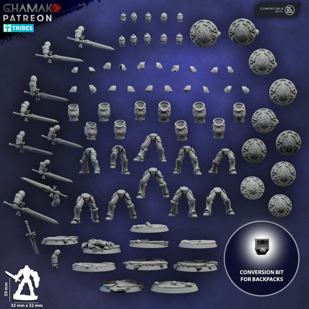 Crimson Knights Militum, proxy miniature, 28mm heroic scale unpainted resin, view 5