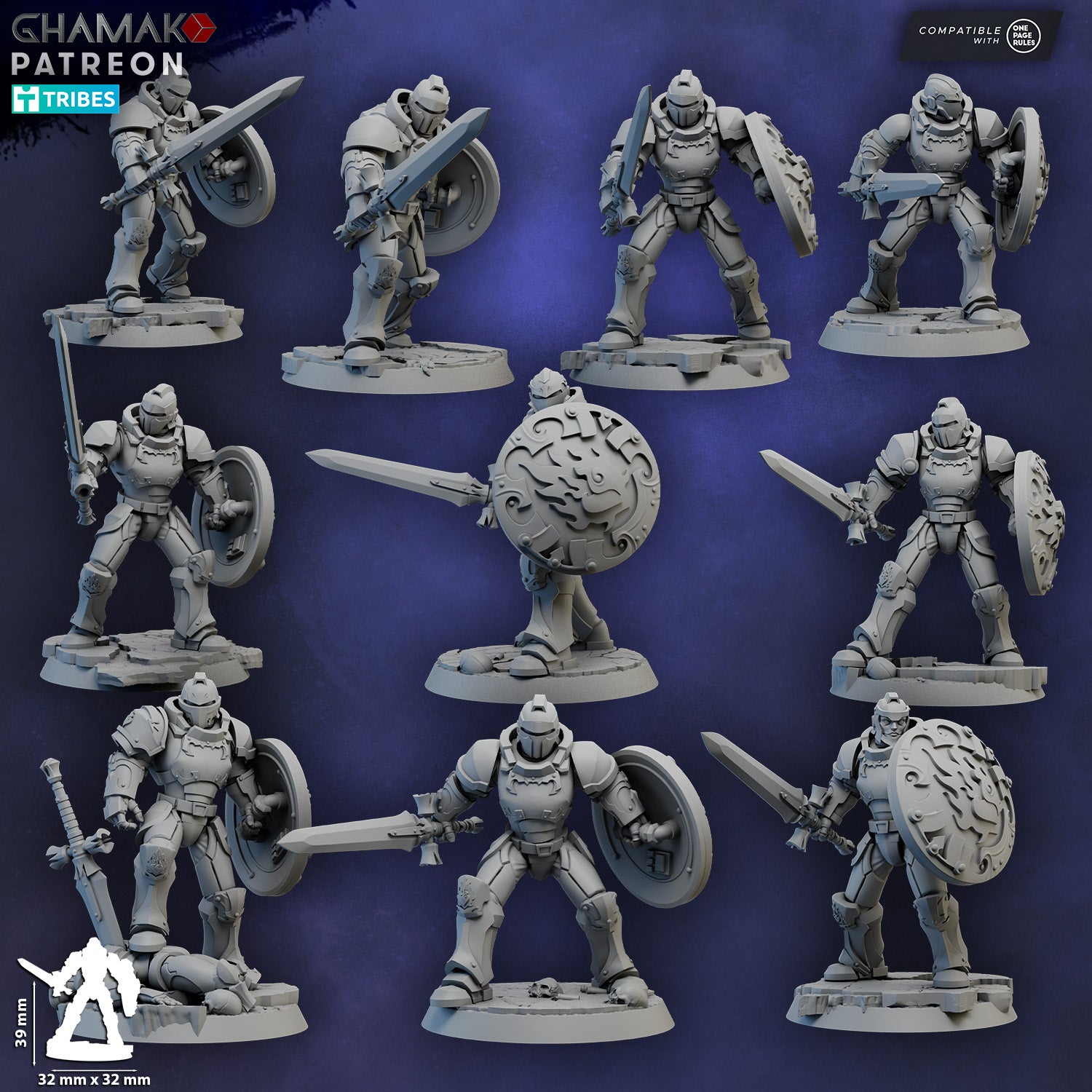 Crimson Knights Militum, proxy miniature, 28mm heroic scale unpainted resin, view 6