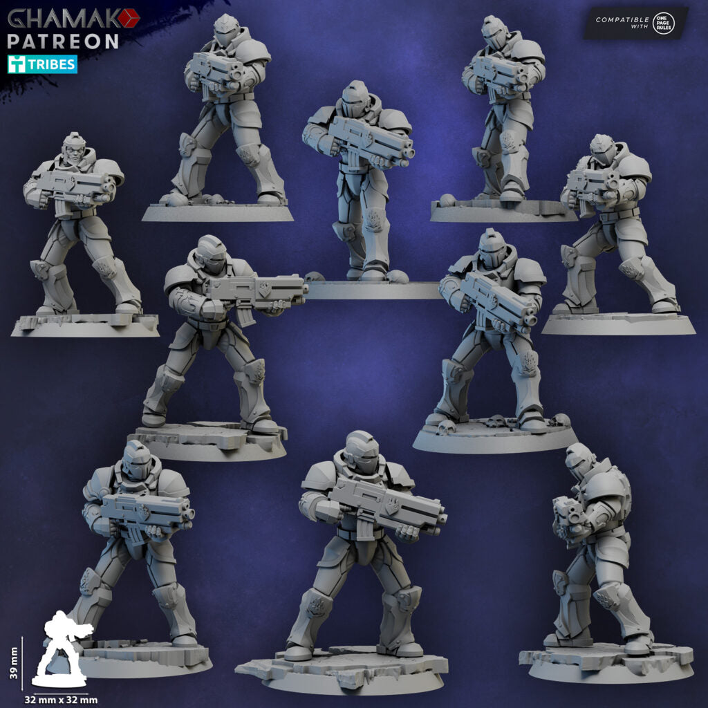 Crimson Knights Militum Rifle, proxy miniature, 28mm heroic scale unpainted resin