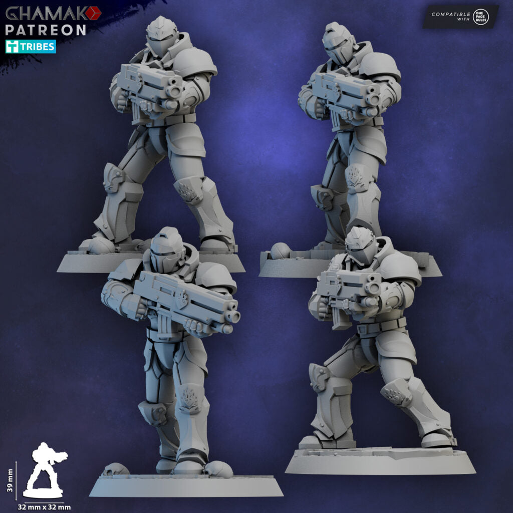 Crimson Knights Militum Rifle, proxy miniature, 28mm heroic scale unpainted resin, view 4