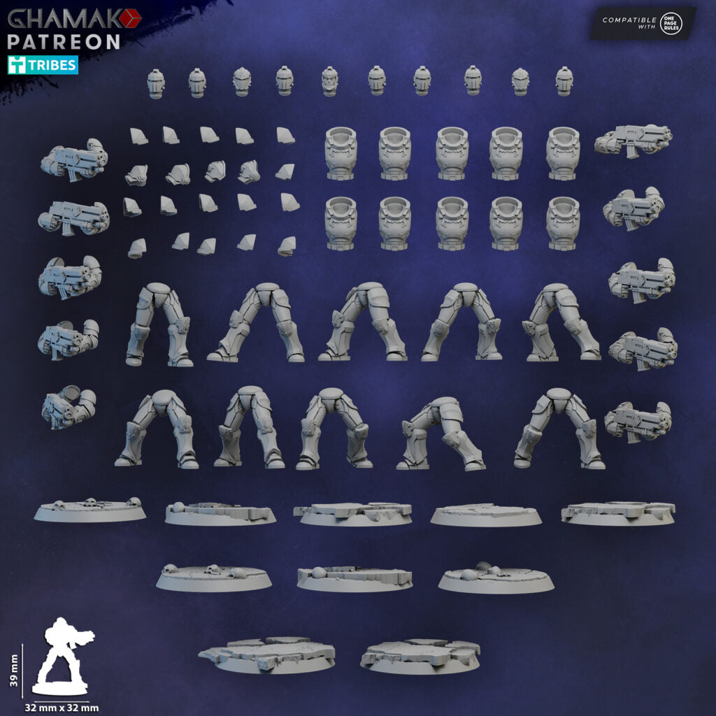 Crimson Knights Militum Rifle, proxy miniature, 28mm heroic scale unpainted resin, view 5
