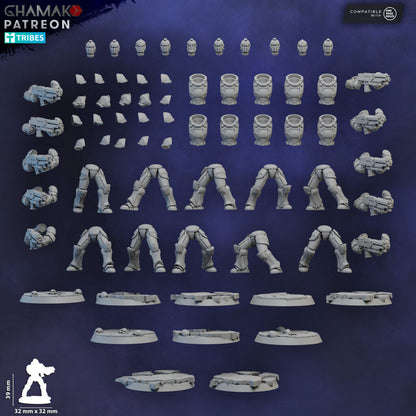 Crimson Knights Militum Rifle, proxy miniature, 28mm heroic scale unpainted resin, view 5