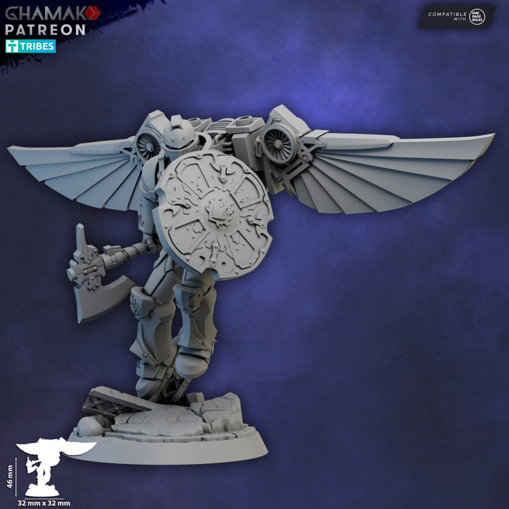 Crimson Knights Shield Assault Militum, proxy miniature, weapons, 28mm heroic scale unpainted resin, view 2