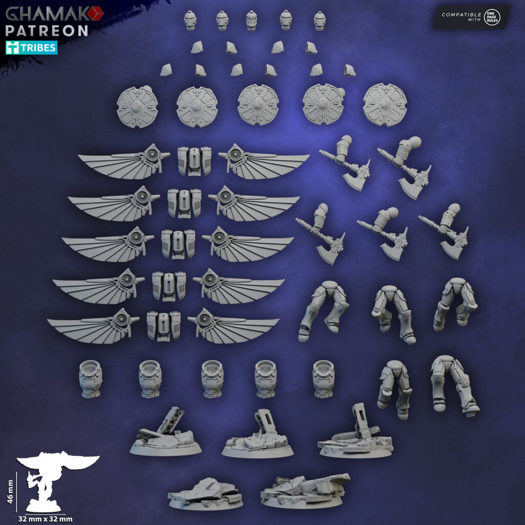 Crimson Knights Shield Assault Militum, proxy miniature, weapons, 28mm heroic scale unpainted resin, view 5