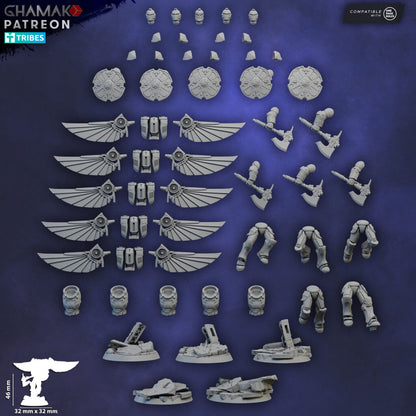 Crimson Knights Shield Assault Militum, proxy miniature, weapons, 28mm heroic scale unpainted resin, view 5